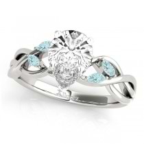 Twisted Pear Aquamarines & Diamonds Bridal Sets 14k White Gold (1.73ct)