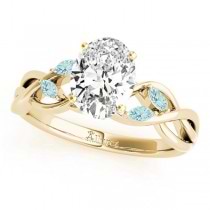 Twisted Oval Aquamarines & Diamonds Bridal Sets 14k Yellow Gold (1.73ct)