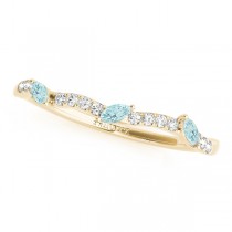 Twisted Princess Aquamarines & Diamonds Bridal Sets 14k Yellow Gold (1.73ct)