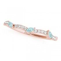 Twisted Pear Aquamarines & Diamonds Bridal Sets 18k Rose Gold (1.23ct)