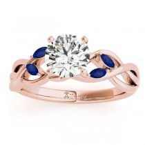 Marquise Blue Sapphire & Diamond Bridal Set Setting 18k Rose Gold (0.43ct)