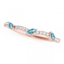 Twisted Pear Blue Topazes & Diamonds Bridal Sets 14k Rose Gold (1.23ct)