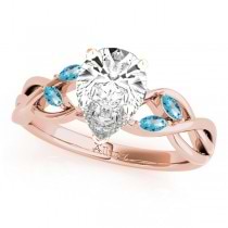 Twisted Pear Blue Topazes & Diamonds Bridal Sets 14k Rose Gold (1.73ct)