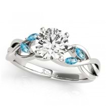 Twisted Round Blue Topazes & Diamonds Bridal Sets 18k White Gold (1.23ct)