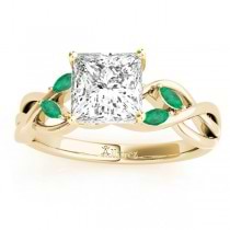 Twisted Princess Emeralds & Diamonds Bridal Sets 14k Yellow Gold (1.23ct)
