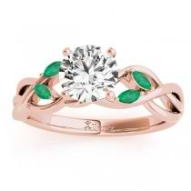 Marquise Emerald & Diamond Bridal Set Setting 18k Rose Gold (0.43ct)