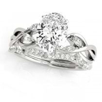 Twisted Oval Diamonds Bridal Sets Platinum (1.23ct)