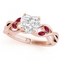 Twisted Heart Rubies & Diamonds Bridal Sets 14k Rose Gold (1.23ct)