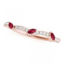 Twisted Pear Rubies & Diamonds Bridal Sets 14k Rose Gold (1.23ct)