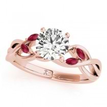 Twisted Round Rubies & Diamonds Bridal Sets 14k Rose Gold (1.23ct)