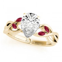 Twisted Pear Rubies & Diamonds Bridal Sets 18k Yellow Gold (1.23ct)