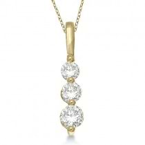 Three-Stone Graduated Diamond Pendant Necklace 14K Yellow Gold (0.50ct)