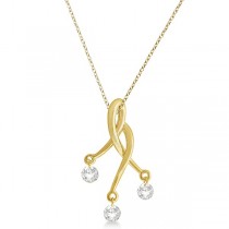 Swirl Design Diamond Pendant Necklace 14k Yellow Gold (0.25ct)