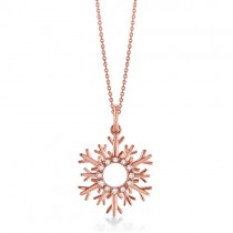 Snowflake Diamond Pendant Necklace 14k Rose Gold (0.10ct)