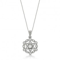 Snowflake Diamond Pendant Necklace 14k White Gold (0.25ct)