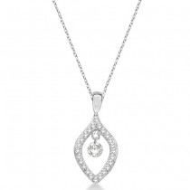 Unique Shaped Diamond Pendant Necklace 14k White Gold (0.20ct)