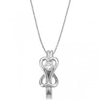 Diamond Love Knot Pendant Necklace in 14k White Gold (0.25ct)