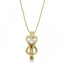 Diamond Love Knot Pendant Necklace in 14k Yellow Gold (0.25ct)