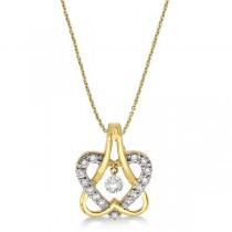 Diamond Double Heart Pendant Necklace 14k Yellow Gold (0.30ct)