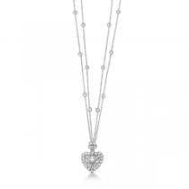 Diamonds By The Yard Heart Pendant Necklace 14k White Gold (1.30ct)