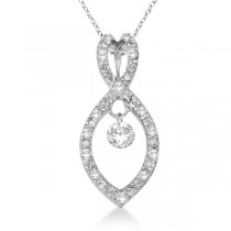 Figure 8 Diamond Swirl Pendant Necklace 14k White Gold (0.25ct)