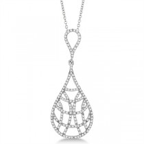 Teardrop Diamond Pendant Necklace in 14K White Gold (0.50ct)