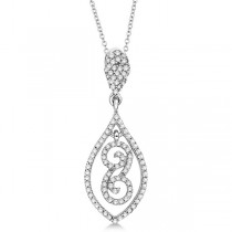 Marquise Teardrop Diamond Pendant Necklace in 14K White Gold (0.30ct)