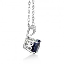 Round Bow Exotic Kyanite Pendant Necklace 14k White Gold (1.05ct)