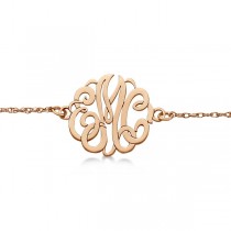 Personalized Initial Monogram Chain Bracelet in 14k Rose Gold