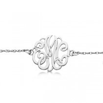 Personalized Initial Monogram Chain Bracelet in Sterling Silver