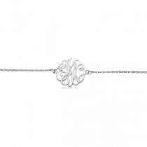 Personalized Initial Monogram Chain Bracelet in 14k White Gold
