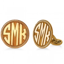 Customizable Monogram Cufflinks in Rose Gold Over Sterling Silver