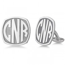 Customized Bold-Face Initial Cuff Links in Sterling Silver