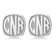 Customized Bold-Face Initial Cuff Links in Sterling Silver