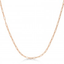 Small Paperclip Link Chain Necklace 14k Rose Gold (2.1mm)