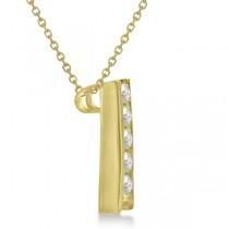 Channel Set Graduated Diamond Journey Necklace 14K Yellow Gold 1.05ct