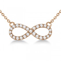 Twisted Infinity Diamond Pendant Necklace 14k Rose Gold (0.50ct)