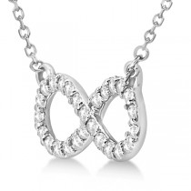 Twisted Infinity Diamond Pendant Necklace 14k White Gold (0.50ct)