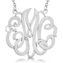 Personalized Monogram Pendant Necklace in Sterling Silver