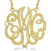 Personalized Monogram Pendant Necklace in 14k Yellow Gold