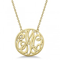 Custom Initial Circle Monogram Pendant Necklace in 14k Yellow Gold