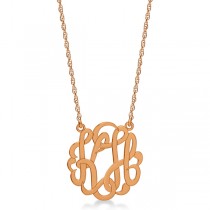 Personalized Double Initial Monogram Pendant in 14k Rose Gold