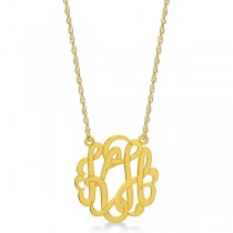 Personalized Double Initial Monogram Pendant in 14k Yellow Gold