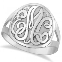 Customized Initial Monogram Fashion Ring in Sterling Silver