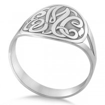 Customized Initial Monogram Fashion Ring in Sterling Silver