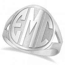 Personalized Bold Initial Monogram Fashion Ring in Sterling Silver