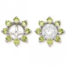 Peridot Flower Earring Jackets in Sterling Silver (1.11ct)