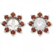 Garnet Flower Earring Jackets in Sterling Silver (1.34ct)