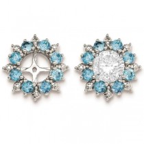 Diamond Accented Blue Topaz Earring Jackets in Sterling Silver (1.30ct)