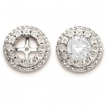 Diamond Double Halo Earring Jackets Sterling Silver (0.10ct)